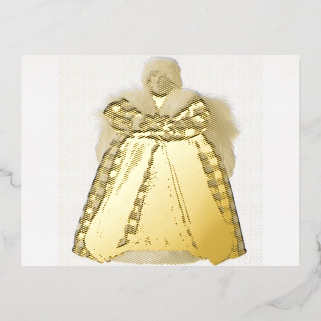 Christmas Angel 6 Foil Holiday Post Card (Front)