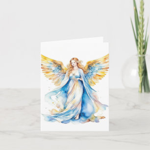 Christmas Angel A - Watercolors & Pen Card