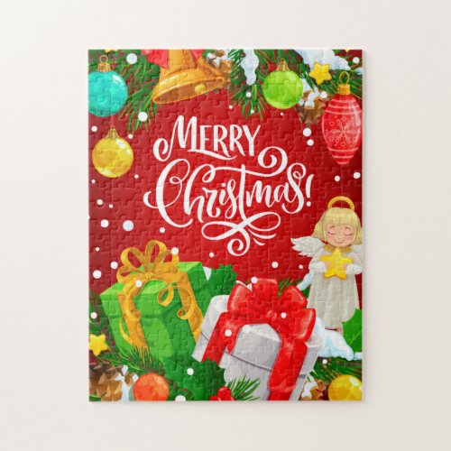 Christmas Angel and Gifts Jigsaw Puzzle