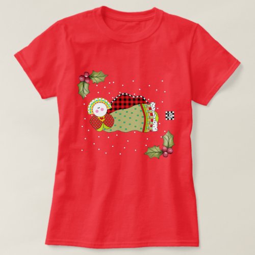 Christmas Angel and Holly T_Shirt