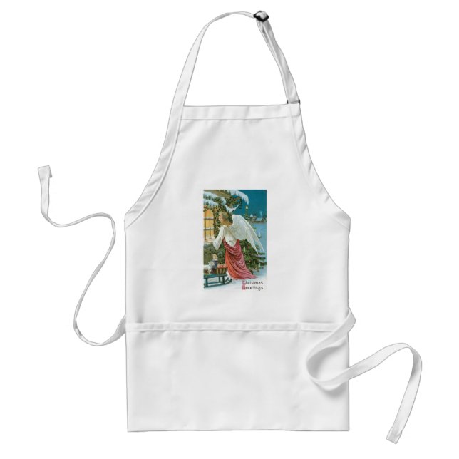 Christmas Angel at the Window Adult Apron (Front)