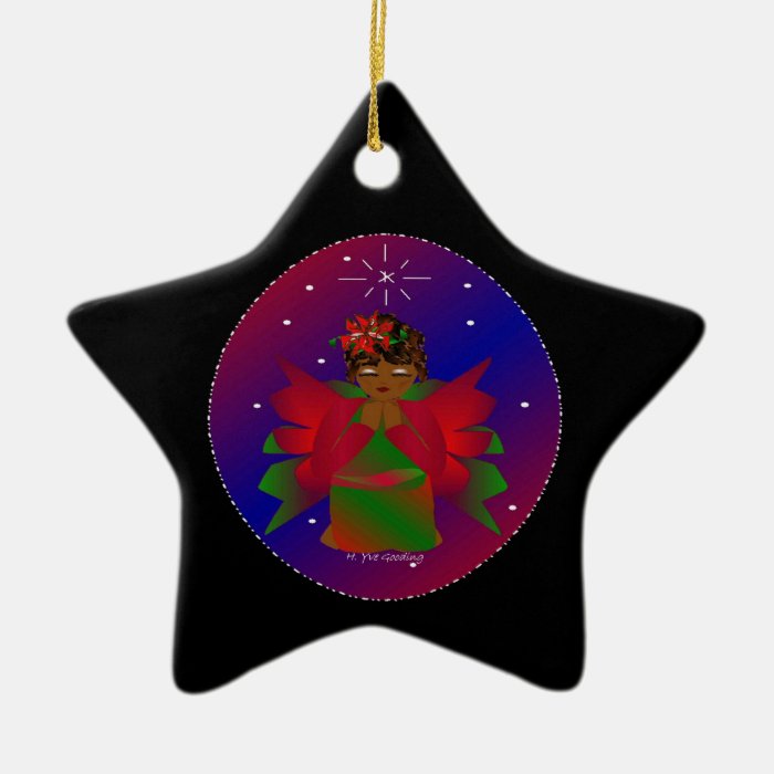 Christmas Angel Baby Around the World In Black Christmas Ornament