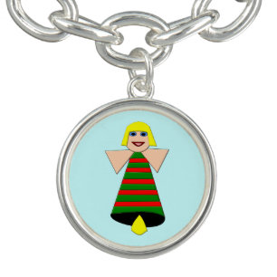 Christmas Angel Bell Charm Bracelet