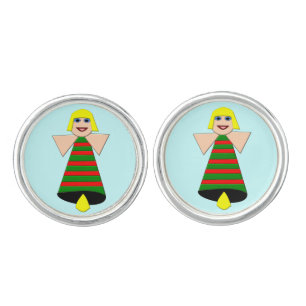 Christmas Angel Bell Cufflinks