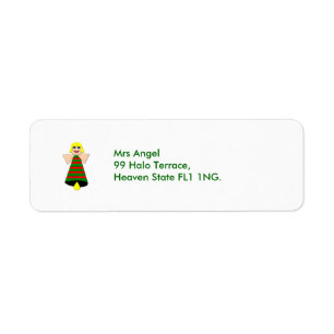 Christmas Angel Bell Custom Address Labels