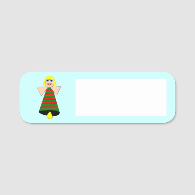 Christmas Angel Bell Name Tag (Front)