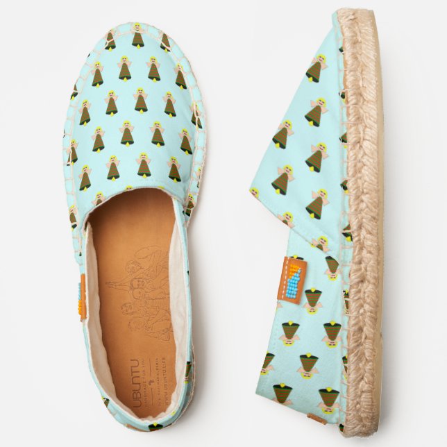 Christmas Angel Bell Patterned Espadrilles (Side)