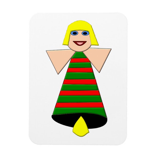 Christmas Angel Bell Premium Magnet (Vertical)