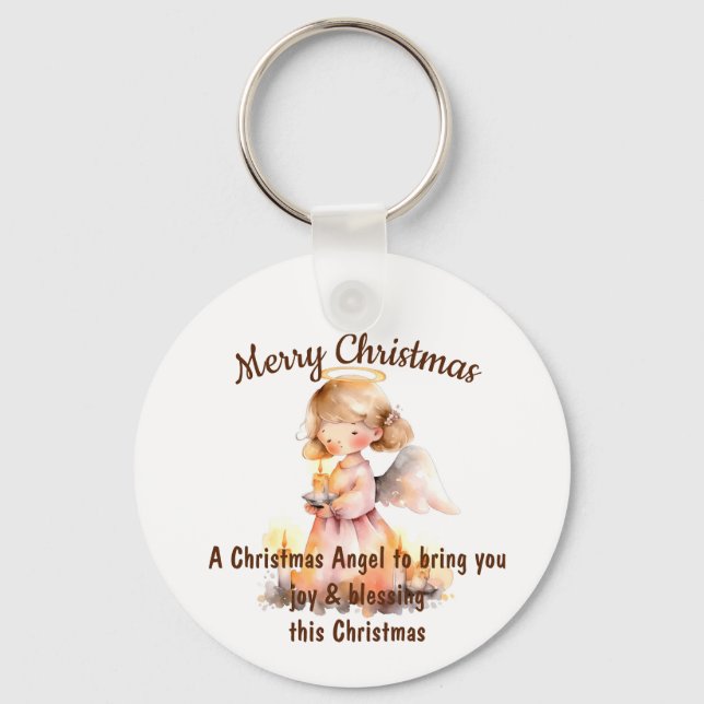 Christmas Angel Blessing Keychain (Front)
