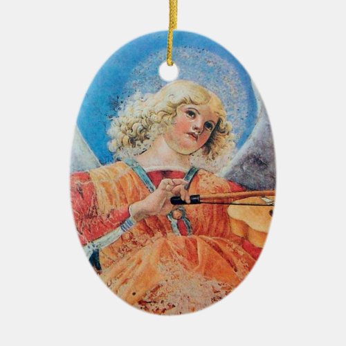 CHRISTMAS ANGEL Blue Sapphire Ceramic Ornament