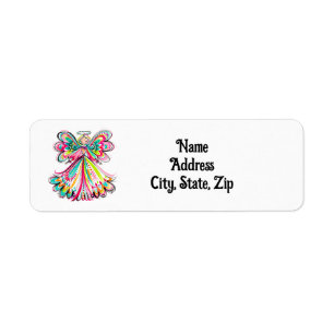Christmas Angel Boho Cute Pink Holiday Address Label