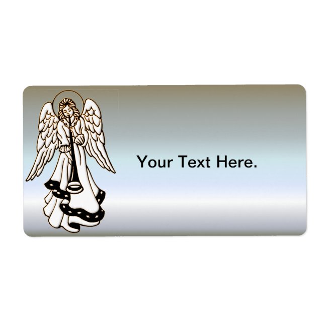 Christmas Angel Brass Trumpet Label (Front)