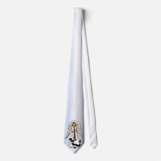 Christmas Angel Brass Trumpet Neck Tie (Front)