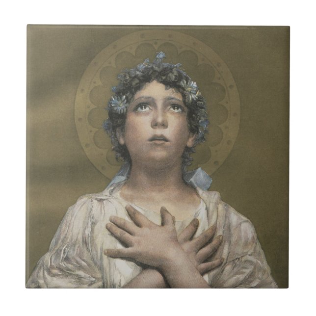 Christmas Angel (by Erulo Eroli) Ceramic Tile (Front)