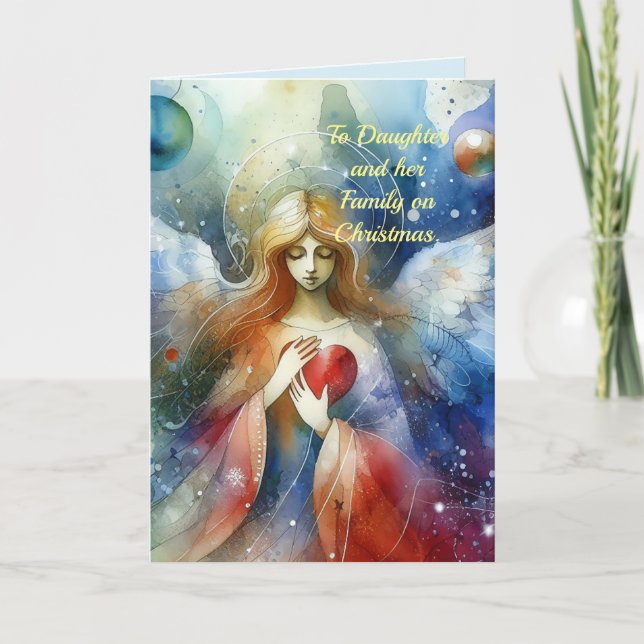CHRISTMAS ANGEL CARD FOR DAUGHTER & FAMILY (Front)