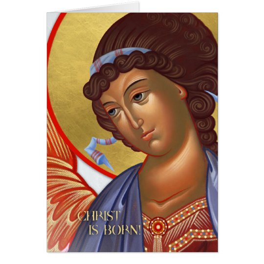 Christmas Angel Card with nativity scene inside