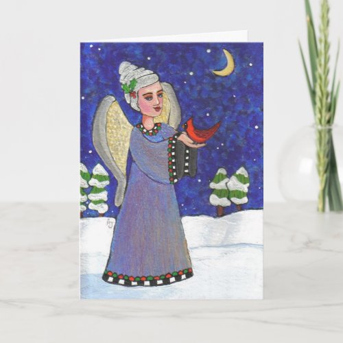 Christmas Angel  Cardinal _ Holiday card