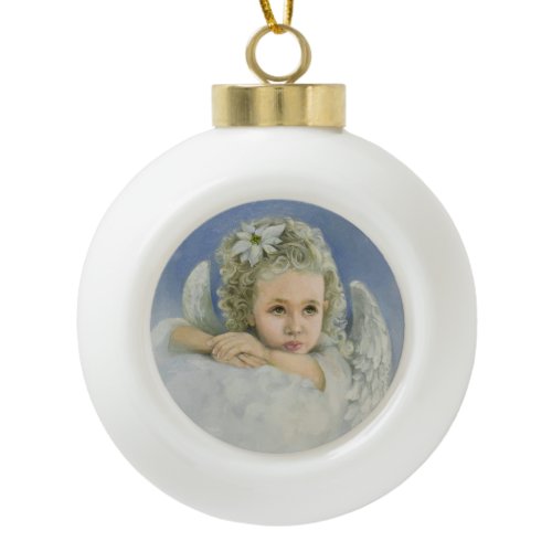 Christmas Angel Ceramic Ball Christmas Ornament