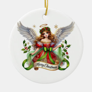 Christmas Angel Ceramic Ornament