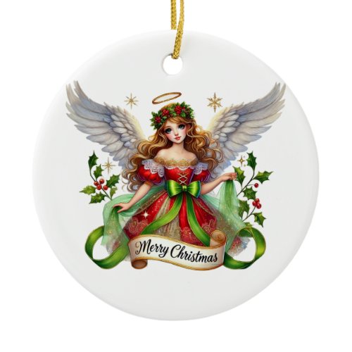 Christmas Angel Ceramic Ornament