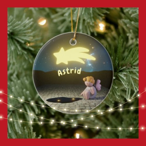 Christmas angel ceramic ornament