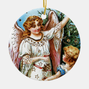 Christmas Angel Ceramic Ornament