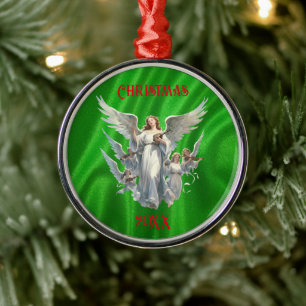 Christmas Angel Choir Metal Ornament