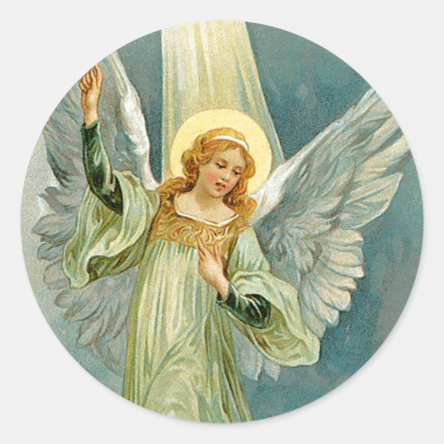 Christmas Angel Classic Round Sticker (Front)