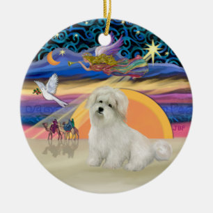 Christmas Angel- Coton de Tulear Ceramic Ornament