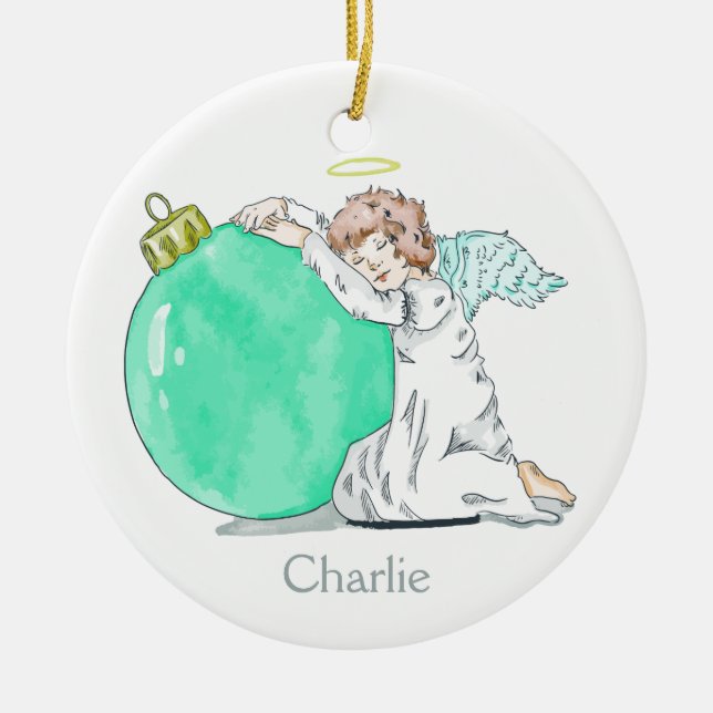 Christmas Angel custom name ornament (Front)