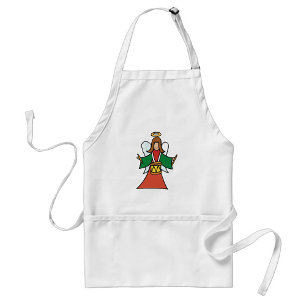 Christmas Angel Drummer Holiday Music Design  Adult Apron
