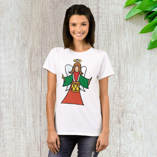 Christmas Angel Drummer Holiday Music Design T-Shirt