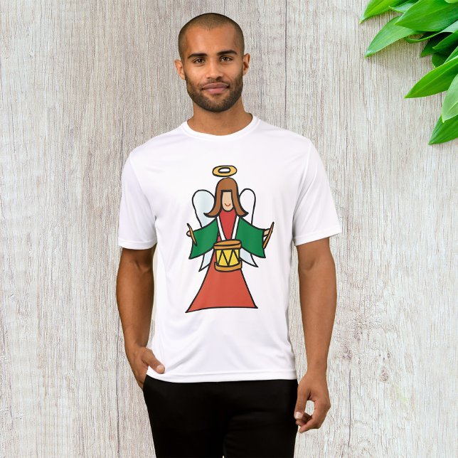 Christmas Angel Drummer Holiday Music Design  T-Shirt (Creator Uploaded)