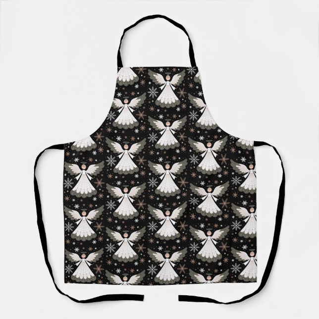 Christmas Angel Glitter Christian Xmas Religious Apron (Front)