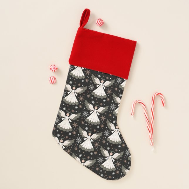 Christmas Angel Glitter Christian Xmas Religious Christmas Stocking (Front)
