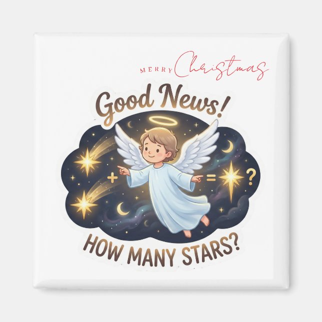 Christmas Angel Good News Math & Counting Game  Magnet (Front)