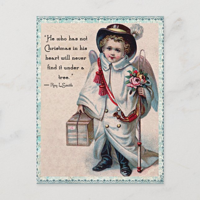 Christmas Angel Heart Holiday Postcard (Front)