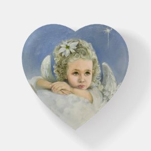 Christmas Angel Heart Paperweight