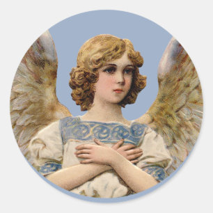 Christmas Angel Holiday Card Envelope Seal Vintage
