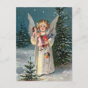 Christmas Angel Holiday Postcard by ChristmasVintage at Zazzle