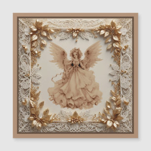 Christmas Angel In Fancy Frame Magnetic Card