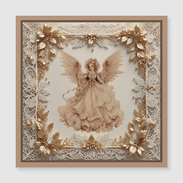 Christmas Angel In Fancy Frame Magnetic Card (Front)