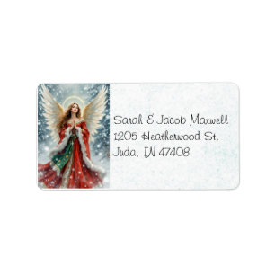 Christmas Angel in Snow Custom Return Address Label