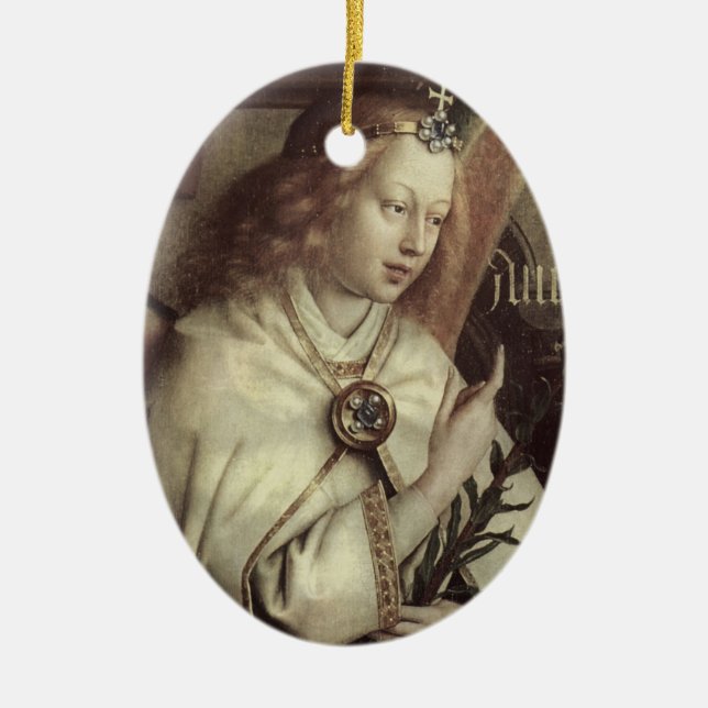 Christmas Angel, Jan van Eyck Ceramic Ornament (Front)
