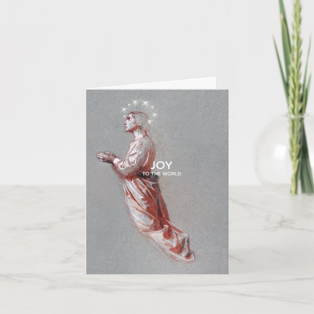 Christmas Angel Joy Folded Holiday Card (Front)