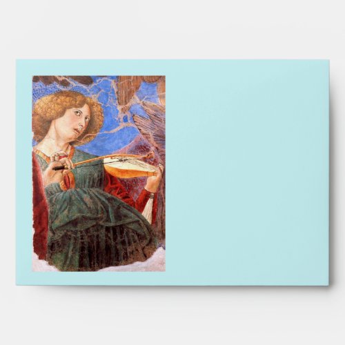 CHRISTMAS ANGEL MAKING MUSIC redblue turquoise Envelope