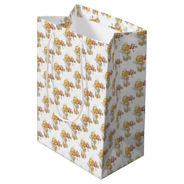Christmas Angel Medium Gift Bag (Back Angled)