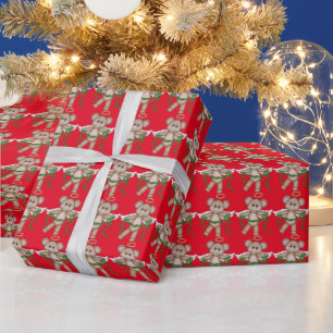 Christmas Angel Mice Holiday wrapping paper