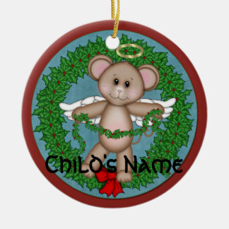 Christmas Angel Mouse Ceramic Ornament