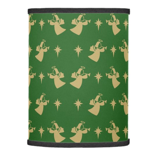 Christmas Angel Nativity Star Green Gold Lamp Shade (Right)